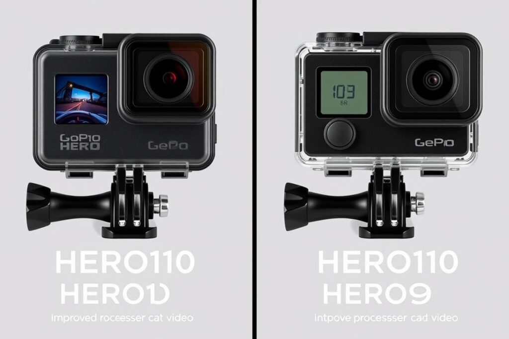 Comparação entre GoPro HERO10 e HERO9 mostrando evolução dos gadgets essenciais para viagem Comparação entre GoPro HERO10 e HERO9 mostrando evolução dos gadgets essenciais para viagem
