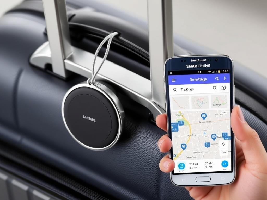 Samsung Galaxy SmartTag2 rastreando bagagem em tempo real Samsung Galaxy SmartTag2 rastreando bagagem em tempo real